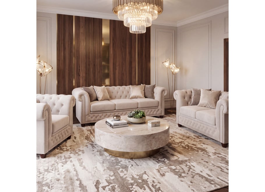 Zestaw mebli pikowanych Chesterfield 3+2+1 FELIX 3