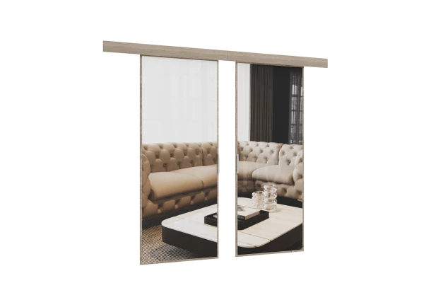 Drzwi przesuwne dwuskrzydłowe naścienne z lustrem KAMA - design i funkcjonalnosc w parze Drzwi przesuwne dwuskrzydłowe naścienne z lustrem KAMA - design i funkcjonalnosc w parze