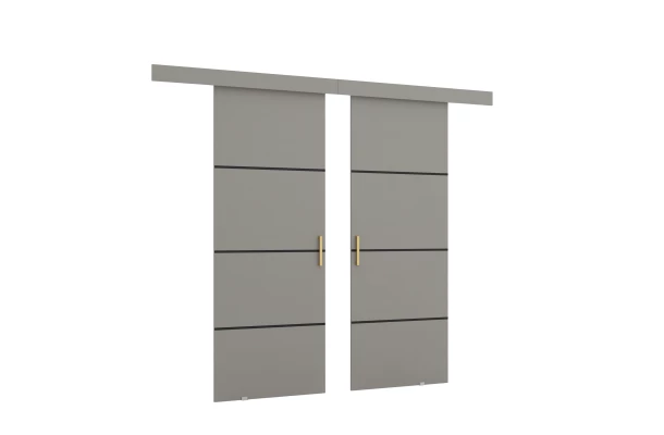 Drzwi przesuwne dwuskrzydłowe naścienne z listwami ozdobnymi ARTO - design i funkcjonalnosc w parze