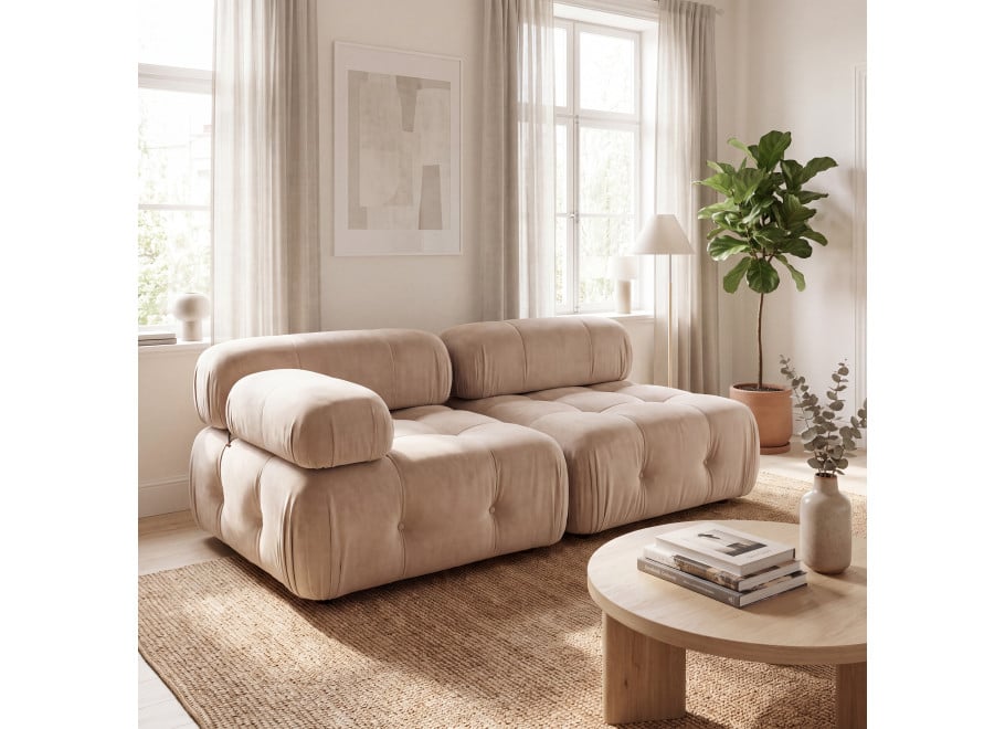 Sofa modułowa Bellagio dwuosobowa z elastyczną konfiguracją 190x96 - French velvet 675