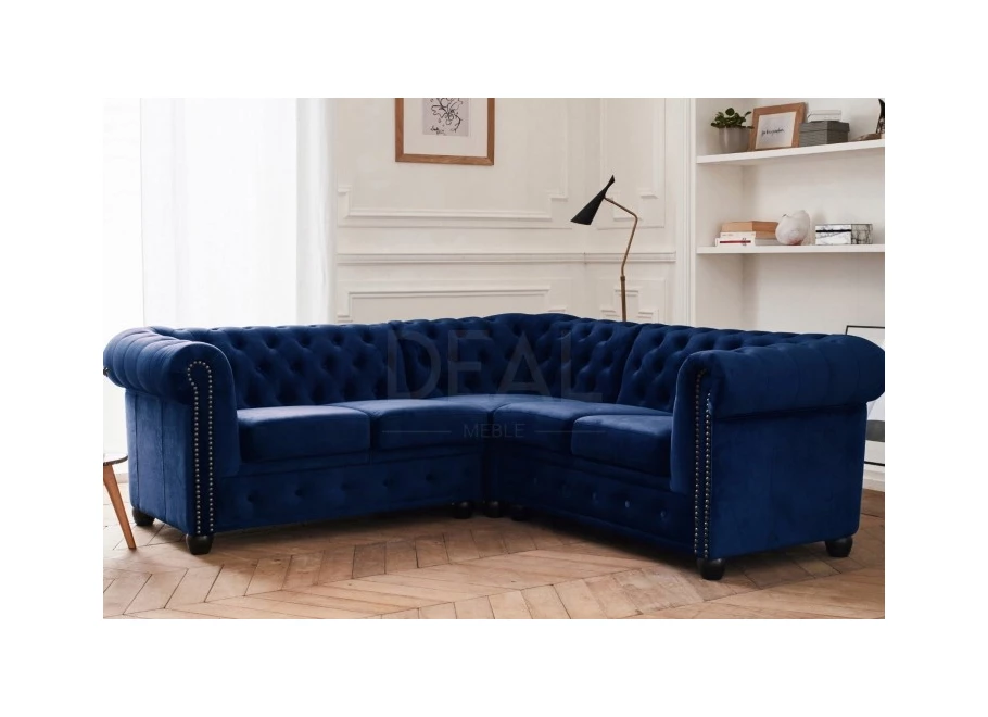 Narożnik pięcioosobowy pikowany Chesterfield FELIX 2+E+2