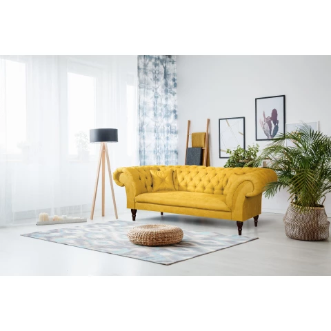 Sofa trzyosobowa pikowana Chesterfield PORTO