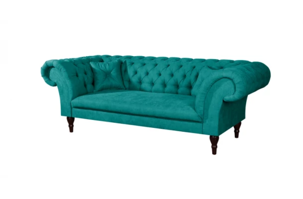 Sofa trzyosobowa pikowana Chesterfield PORTO - spanie