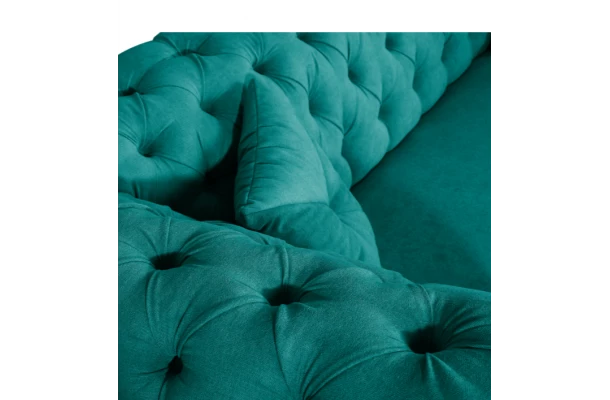 Sofa trzyosobowa pikowana Chesterfield PORTO - eleganckie