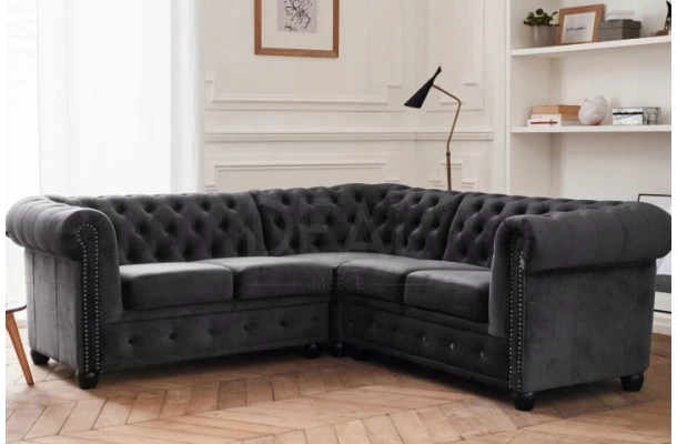 Narożnik pięcioosobowy pikowany Chesterfield FELIX 2+E+2 - narożniki