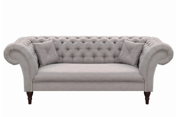 Sofa trzyosobowa pikowana Chesterfield PORTO - wypoczynkowe