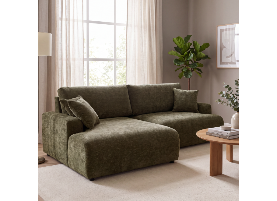 Nowoczesny narożnik L-kształtny czteroosobowy z funkcją spania Merlin 238x140 — Vibe 39