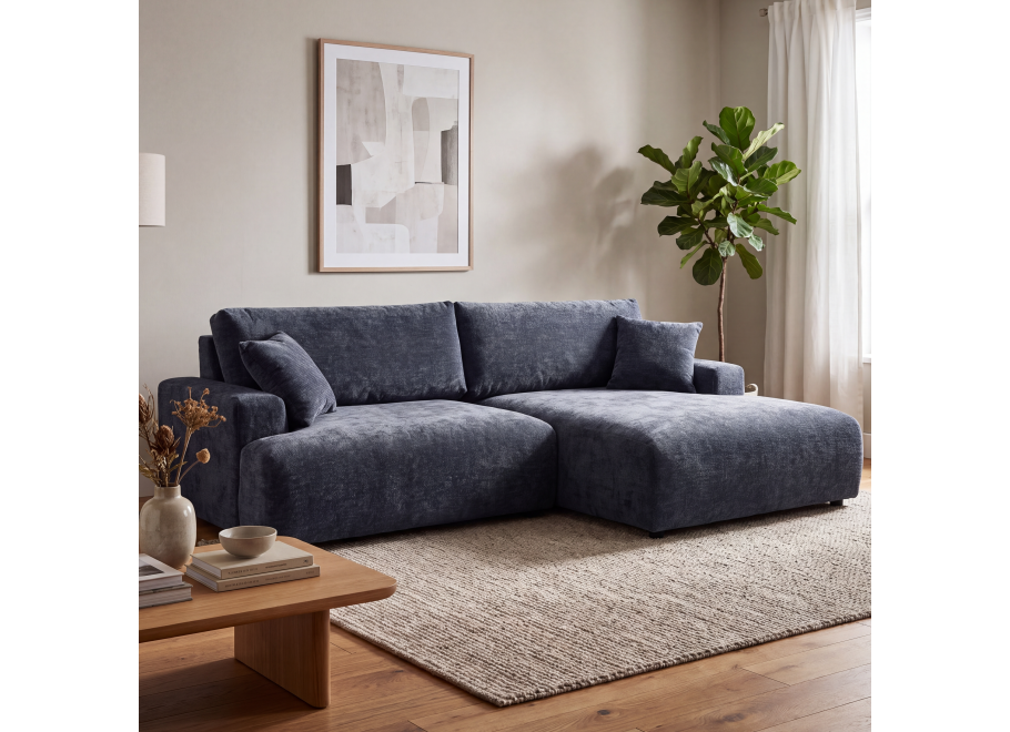Nowoczesny narożnik L-kształtny czteroosobowy z funkcją spania Merlin 238x140 — Vibe 79