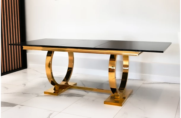Stół hugo glamour srebrny z białym blatem 160x90 + wkładka 100 cm - design i funkcjonalnosc w parze