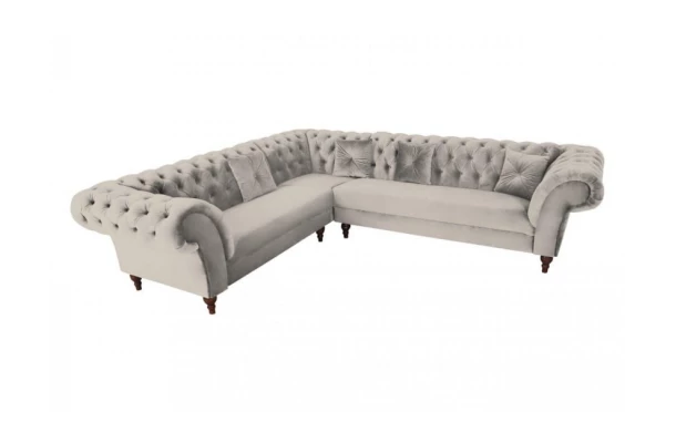 Narożnik sześcioosobowy pikowany Chesterfield PORTO - przestronne