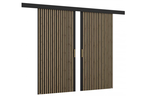 Drzwi przesuwne dwuskrzydłowe naścienne z lamelami PRIMA - design i funkcjonalnosc w parze Drzwi przesuwne dwuskrzydłowe naścienne z lamelami PRIMA - design i funkcjonalnosc w parze