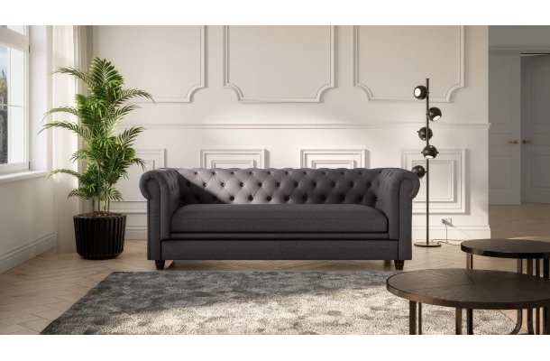 Sofa trzyosobowa pikowana Chesterfield SYDNEY - sofy