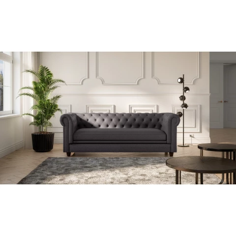 Sofa trzyosobowa pikowana Chesterfield SYDNEY