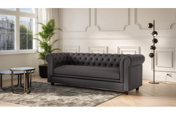 Sofa trzyosobowa pikowana Chesterfield SYDNEY - komfortowe