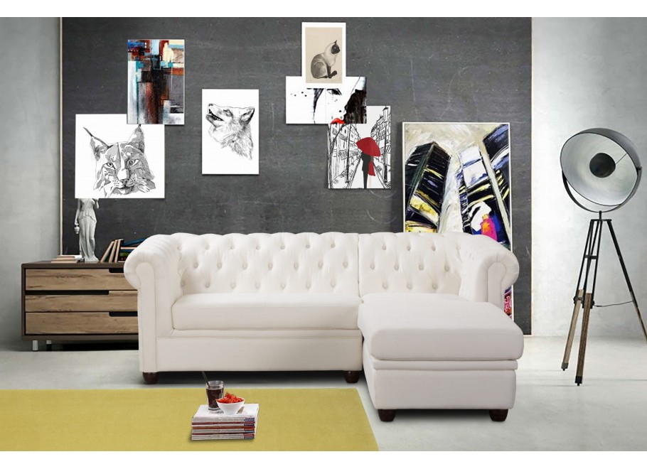 Narożnik czteroosobowy pikowany Chesterfield SYDNEY OT 17