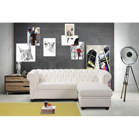 Narożnik czteroosobowy pikowany Chesterfield SYDNEY OT