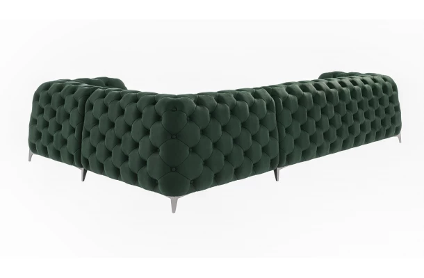 Narożnik pięcioosobowy pikowany luksusowy glamour KALIFORNIA 3+E+1 - design