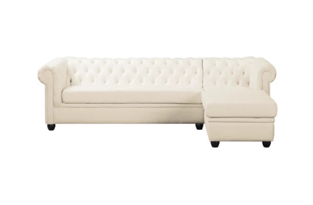Narożnik pięcioosobowy pikowany Chesterfield SYDNEY OT - przestronne