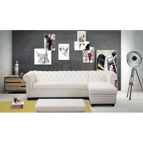 Narożnik pięcioosobowy pikowany Chesterfield SYDNEY OT