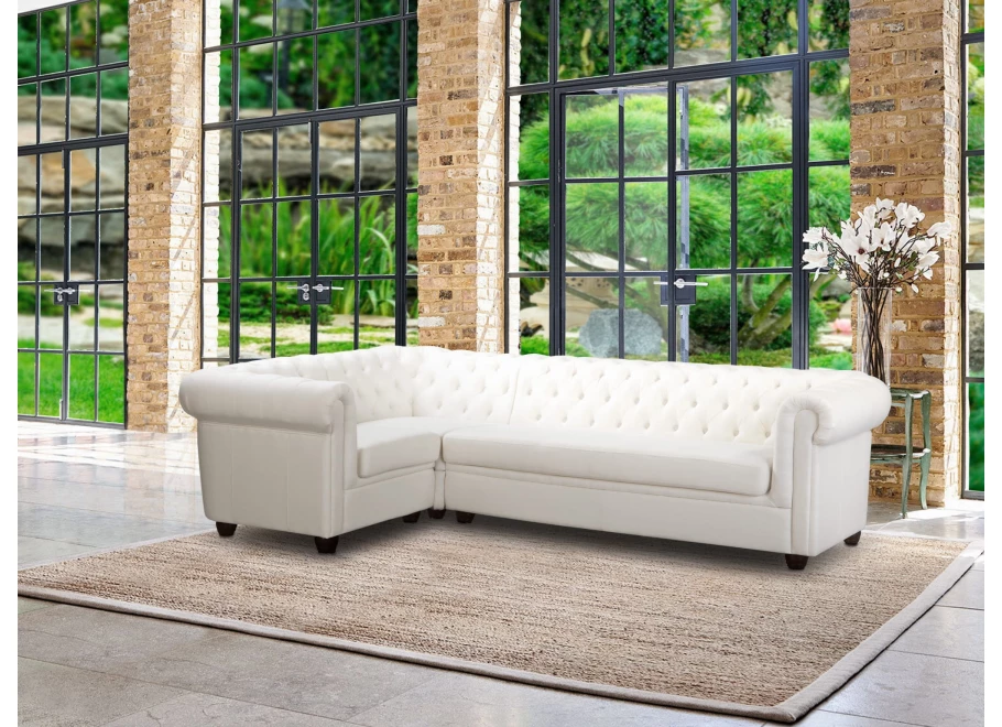 Narożnik pięcioosobowy pikowany Chesterfield SYDNEY 1+E+3