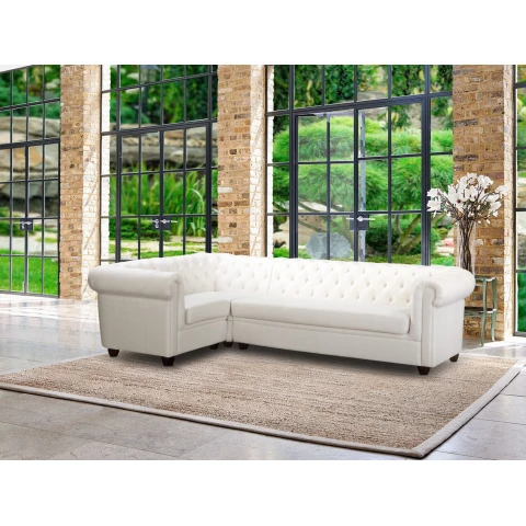 Narożnik pięcioosobowy pikowany Chesterfield SYDNEY 1+E+3