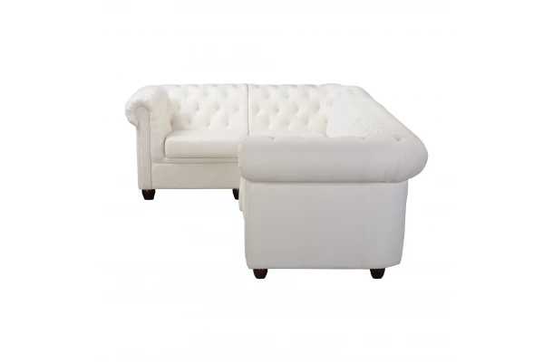 Narożnik pięcioosobowy pikowany Chesterfield SYDNEY 1+E+3 - przestronne