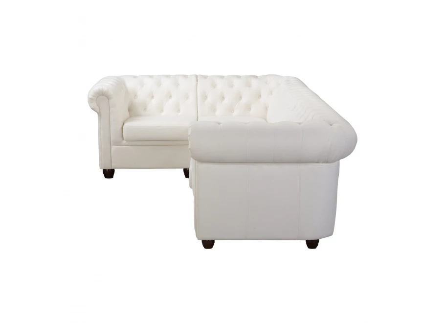 Narożnik pięcioosobowy pikowany Chesterfield SYDNEY 1+E+3