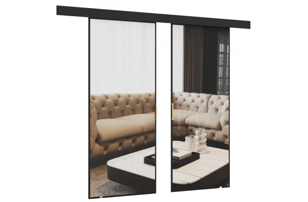 Drzwi przesuwne dwuskrzydłowe naścienne z lustrem KAMA - design i funkcjonalnosc w parze Drzwi przesuwne dwuskrzydłowe naścienne z lustrem KAMA - design i funkcjonalnosc w parze