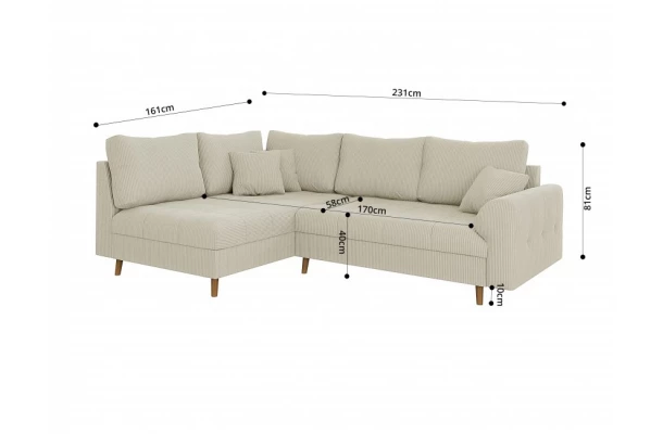 Narożnik czteroosobowy nowoczesny Laril L - design i funkcjonalnosc w parze