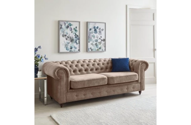 Sofa trzyosobowa pikowana Chesterfield VALENCIA - sofy