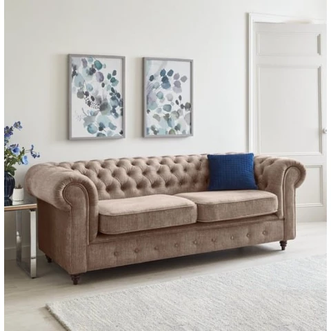 Sofa trzyosobowa pikowana Chesterfield VALENCIA