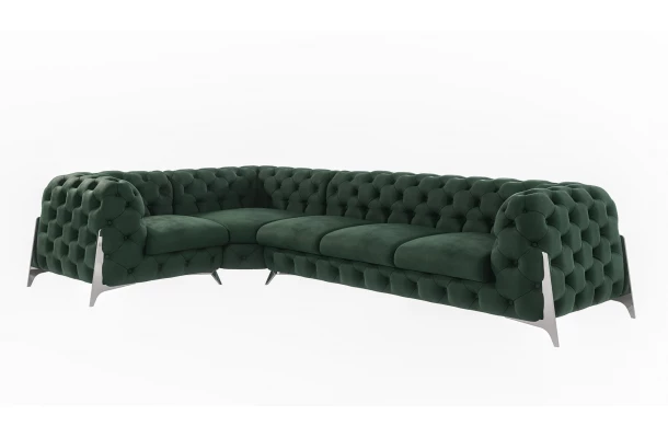 Narożnik pięcioosobowy pikowany Chesterfield glamour KALIFORNIA 1+E+3 - luksusowe Narożnik pięcioosobowy pikowany Chesterfield glamour KALIFORNIA 1+E+3 - luksusowe