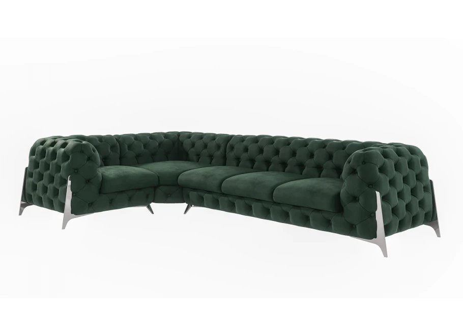 Narożnik pięcioosobowy pikowany Chesterfield glamour KALIFORNIA 1+E+3 Narożnik pięcioosobowy pikowany Chesterfield glamour KALIFORNIA 1+E+3
