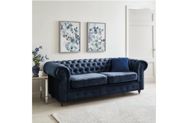 Sofa trzyosobowa pikowana Chesterfield VALENCIA - eleganckie