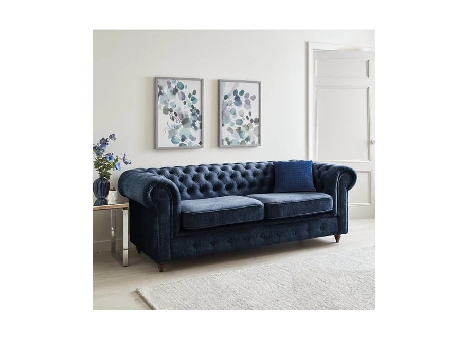 Sofa trzyosobowa pikowana Chesterfield VALENCIA