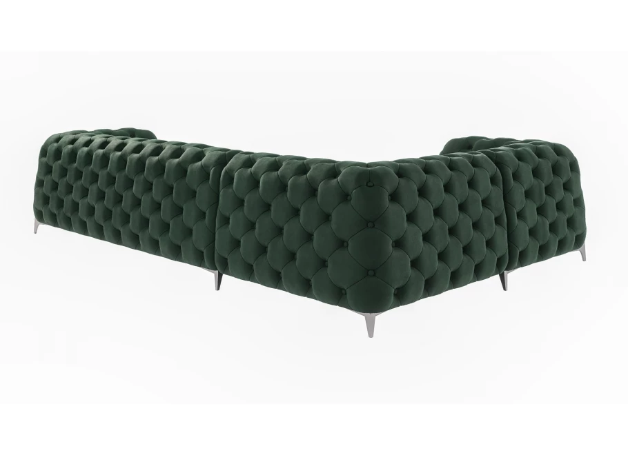 Narożnik pięcioosobowy pikowany Chesterfield glamour KALIFORNIA 1+E+3 Narożnik pięcioosobowy pikowany Chesterfield glamour KALIFORNIA 1+E+3