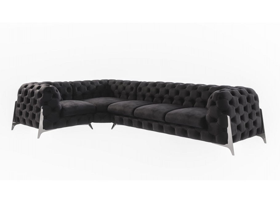Narożnik pięcioosobowy pikowany Chesterfield glamour KALIFORNIA 1+E+3 7