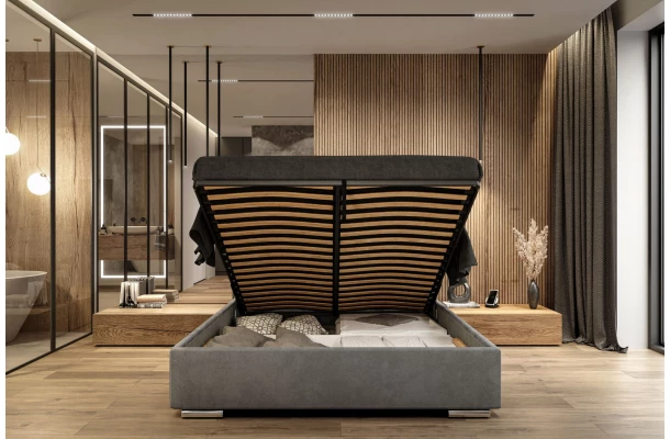Łóżko tapicerowane glamour KING BED - nowoczesne