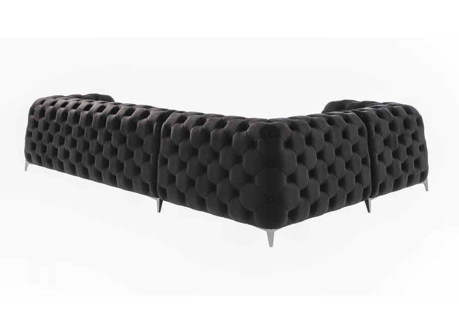 Narożnik pięcioosobowy pikowany Chesterfield glamour KALIFORNIA 1+E+3 Narożnik pięcioosobowy pikowany Chesterfield glamour KALIFORNIA 1+E+3