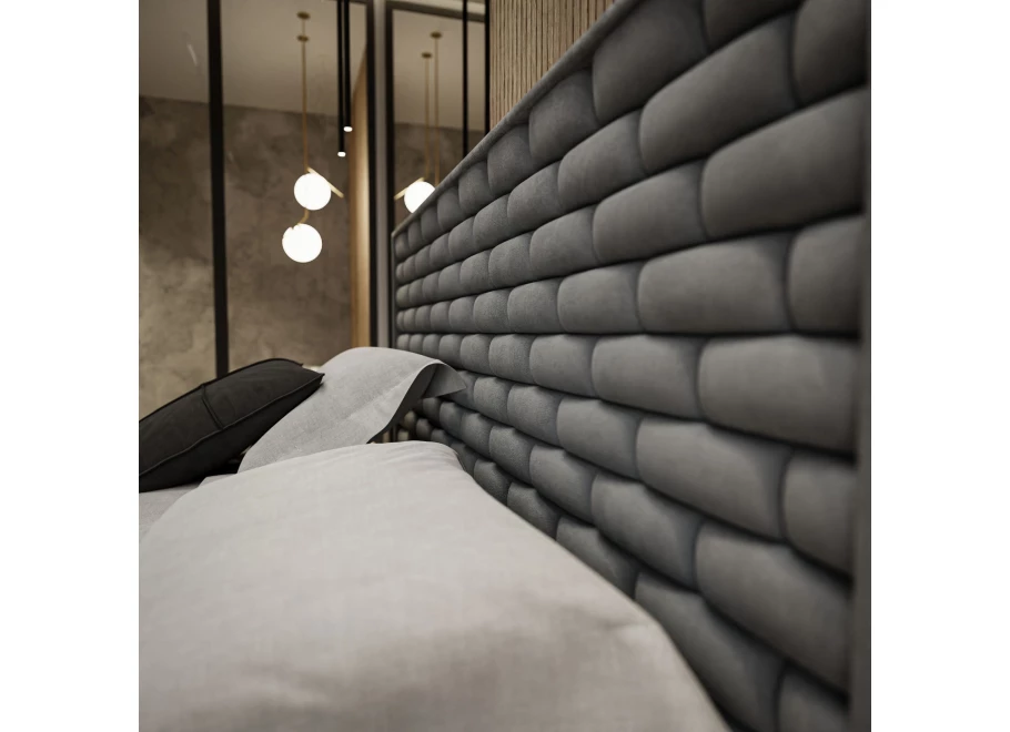 Łóżko tapicerowane glamour KING BED