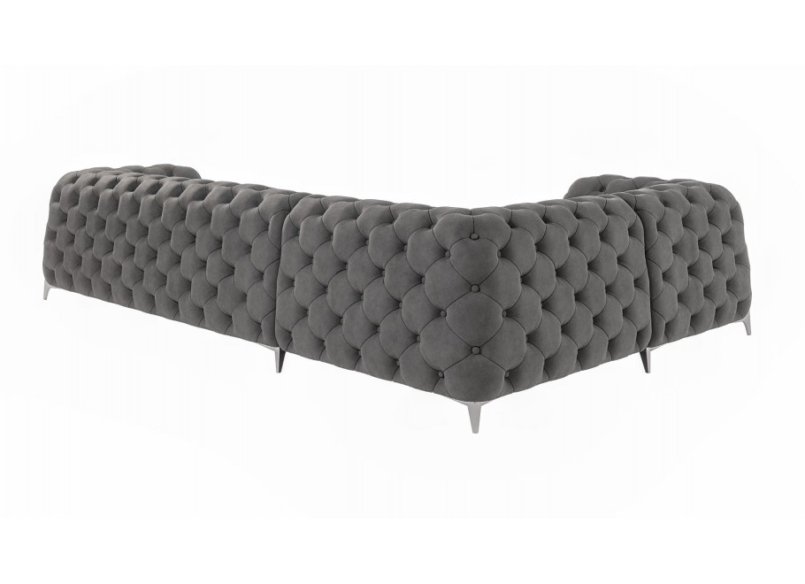 Narożnik pięcioosobowy pikowany Chesterfield glamour KALIFORNIA 1+E+3 9