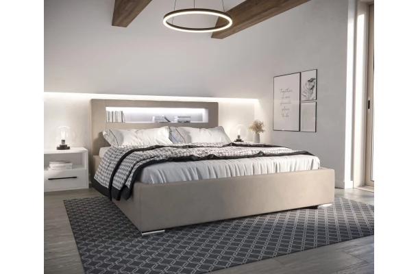 Łóżko tapicerowane PRESTIGE LED - meble