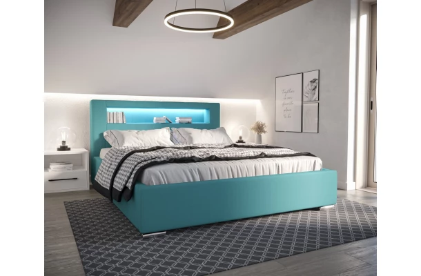 Łóżko tapicerowane PRESTIGE LED - wygodne