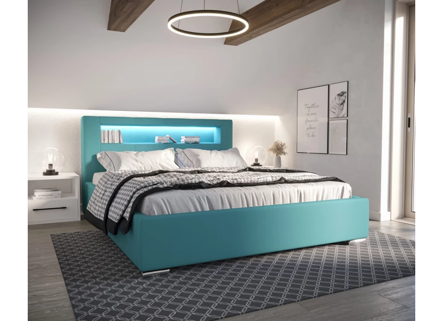 Łóżko tapicerowane PRESTIGE LED