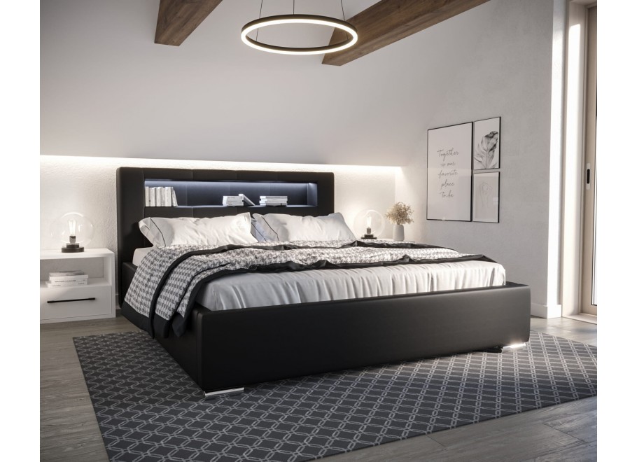 Łóżko tapicerowane PRESTIGE LED 8