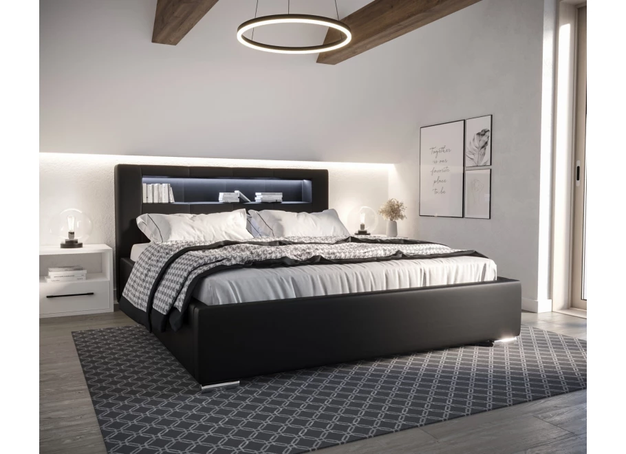 Łóżko tapicerowane PRESTIGE LED