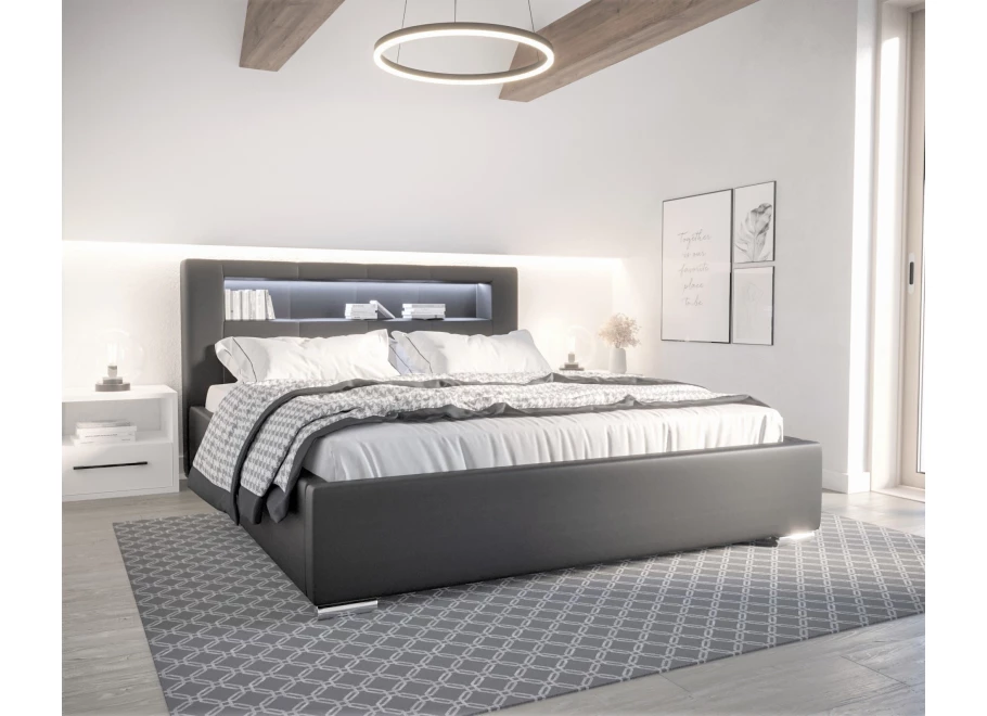 Łóżko tapicerowane PRESTIGE LED