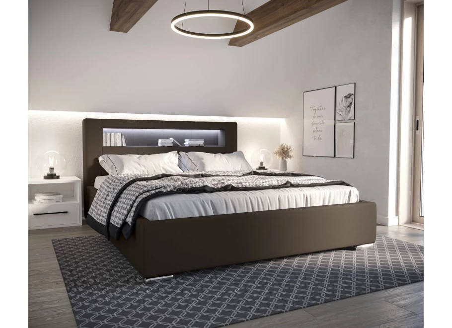 Łóżko tapicerowane PRESTIGE LED