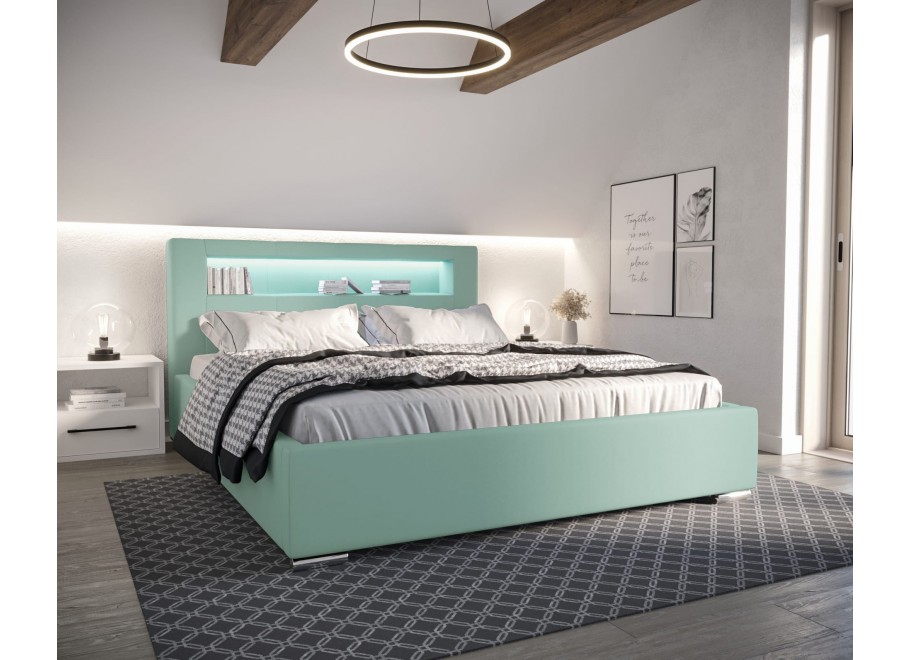 Łóżko tapicerowane PRESTIGE LED 12