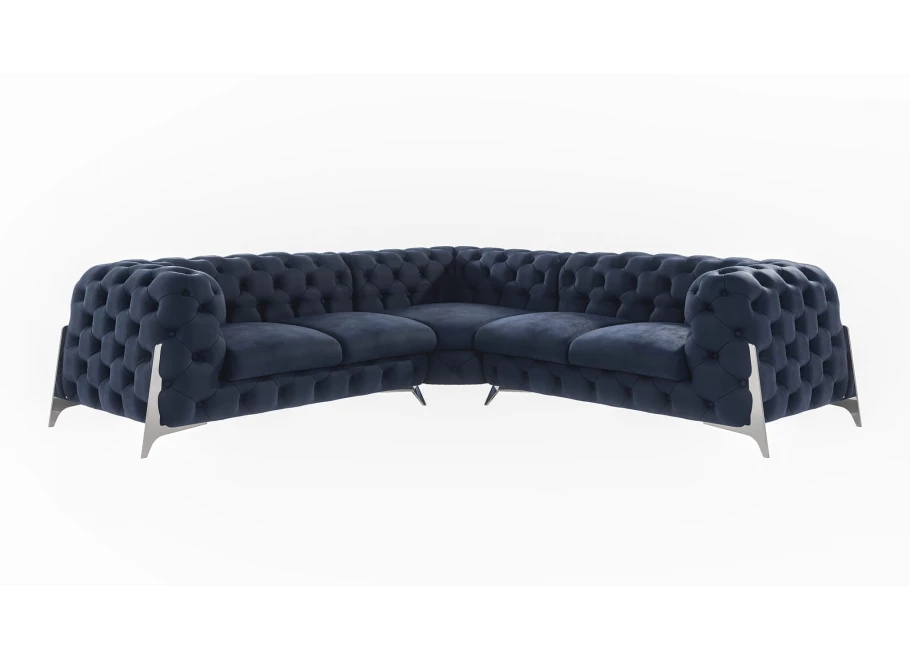 Narożnik pięcioosobowy pikowany glamour Chesterfield KALIFORNIA 2+E+2